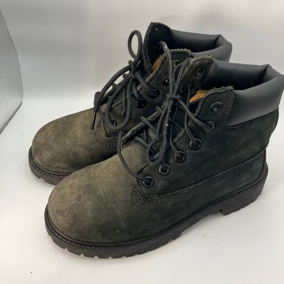 Timberland‎ Youth Black Nubuck Waterproof Boots Sz 1 Primaloft Insulated 12707 - Picture 1 of 8